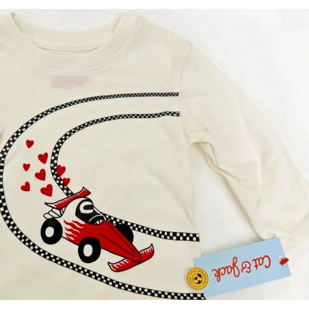 CAT & JACK Racecar 2 PIECE OUTFIT BABY BOY SIZE 12 MONTHS NEW